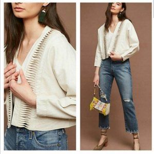 Anthroplogie Hei Hei Cream Bolero Jacket M/L